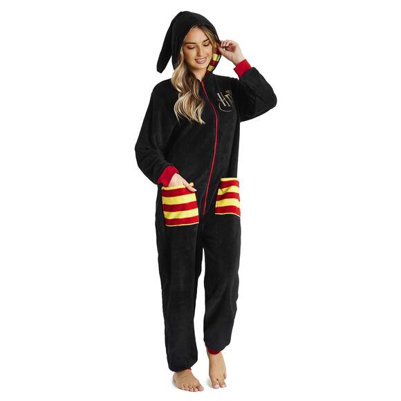Other - 9416 Pajama , Adult Fleece Hooded Pajamas S-XL, Unisex Gifts Black, L